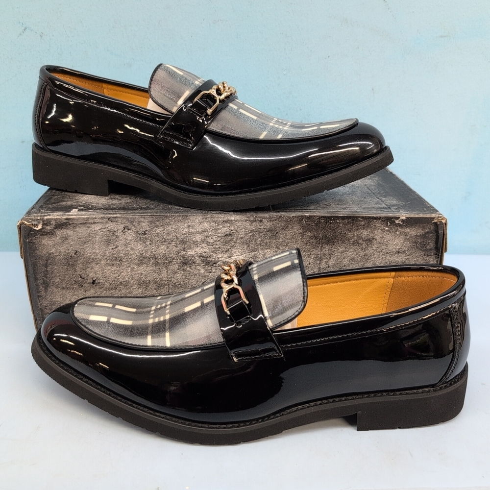Shein Buckled PU Leather Men's Formal Dress Shoes Size 44 Black